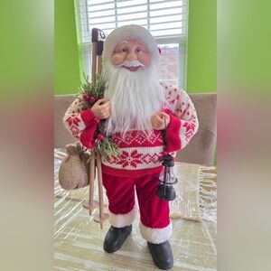 Holiday Times Festive Santa Claus Figurine with Red Sweater